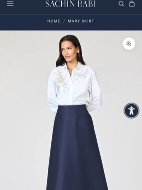 Sachin + Babi Deep Navy A-Line Maxi Skirt